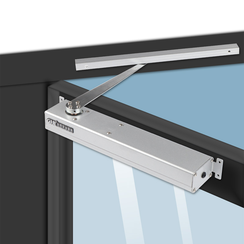 滑臂式電動開窗機(jī) 柜門隔間門小型平開門機(jī) 垃圾投放口改造電動閉門器 金捍力