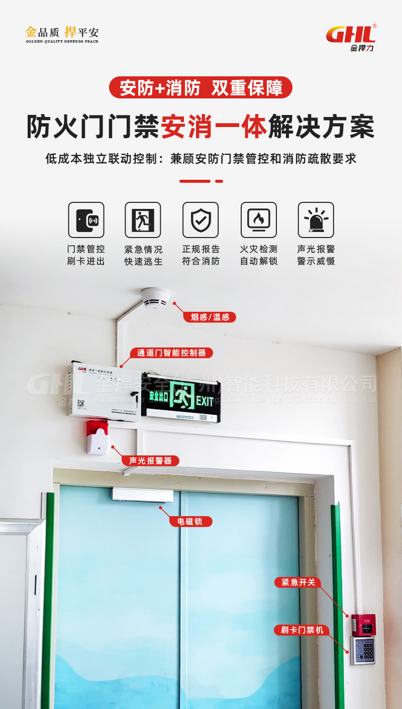 金捍力防火門門禁安消一體控制系統(tǒng)解決方案