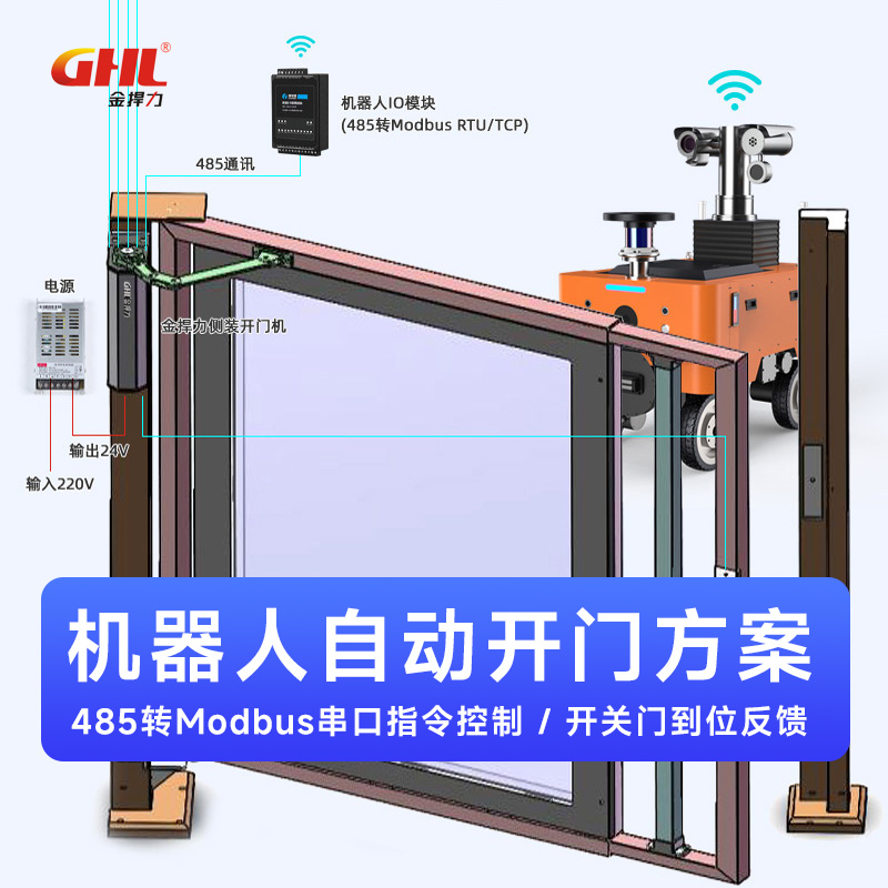 巡檢機器人485通訊側(cè)裝自動開門機AGV曲臂電動閉門器 金捍力