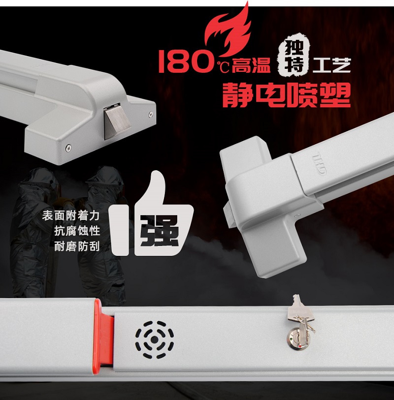 獨(dú)立型蜂鳴報(bào)警逃生門鎖 GHL-B916 橫式鎖 噴塑 金捍力