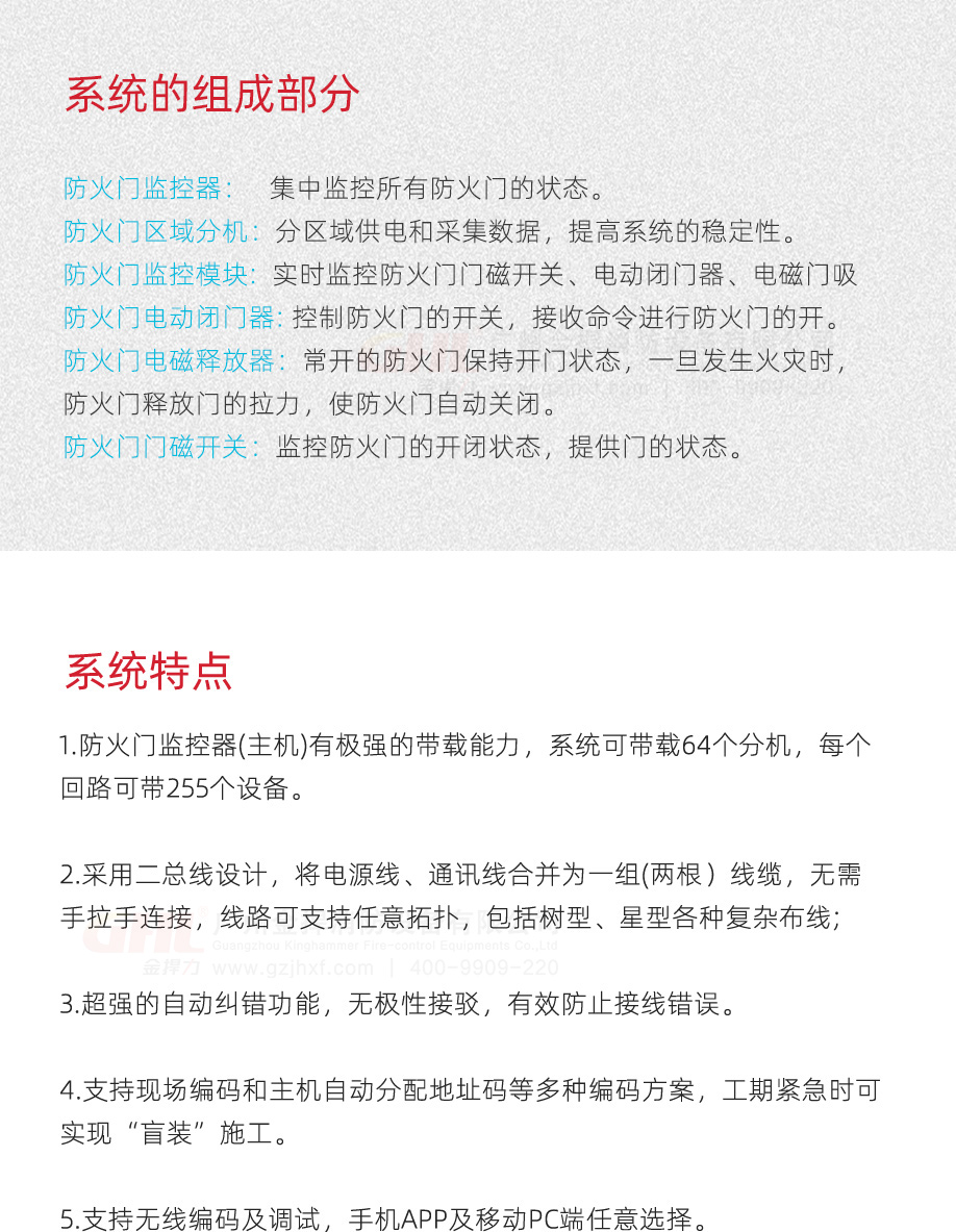 金捍力新款防火門監(jiān)控器系統(tǒng)組成和功能特點(diǎn)